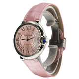 Buy Shop Cartier Ballon Bleu De Cartier Pink Dial Pink Leather Strap Watch for Women - WSBB0007 USA Online