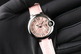 Buy Shop Cartier Ballon Blue De Cartier Pink Dial Pink Leather Strap Watch for Women - WSBB0031 USA Online
