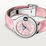 Buy Shop Cartier Ballon Blue De Cartier Pink Dial Pink Leather Strap Watch for Women - WSBB0031 USA Online