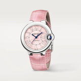 Buy Shop Cartier Ballon Blue De Cartier Pink Dial Pink Leather Strap Watch for Women - WSBB0031 USA Online