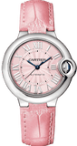 Buy Shop Cartier Ballon Blue De Cartier Pink Dial Pink Leather Strap Watch for Women - WSBB0031 USA Online