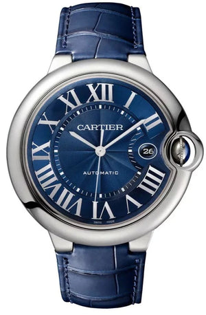 Buy Shop Cartier Ballon Bleu De Cartier Blue Dial Blue Leather Strap Watch for Men - WSBB0027 USA Online