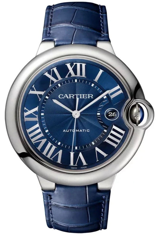 Buy Shop Cartier Ballon Bleu De Cartier Blue Dial Blue Leather Strap Watch for Men - WSBB0027 USA Online