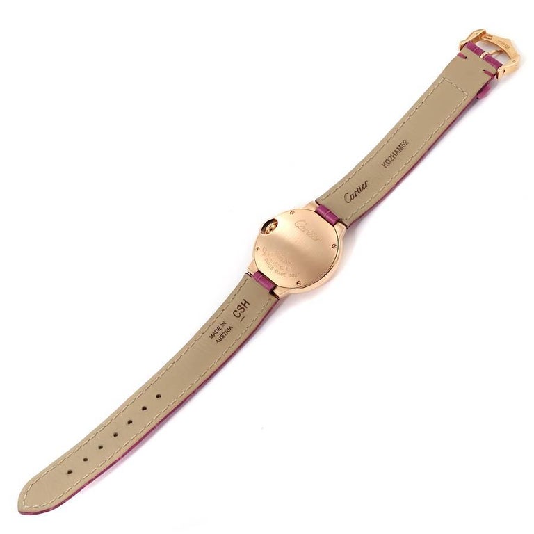 Buy Shop Cartier Ballon Bleu Diamonds White Dial Pink Leather Strap Watch for Women - WE902050 USA Online