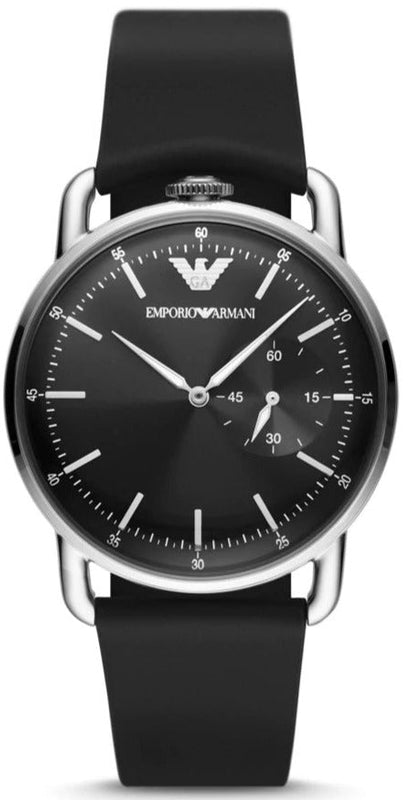 Buy Shop Emporio Armani Aviator Quartz Black Dial Black Leather Strap Watch For Men - AR11336 USA Online