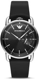 Buy Shop Emporio Armani Aviator Quartz Black Dial Black Leather Strap Watch For Men - AR11336 USA Online