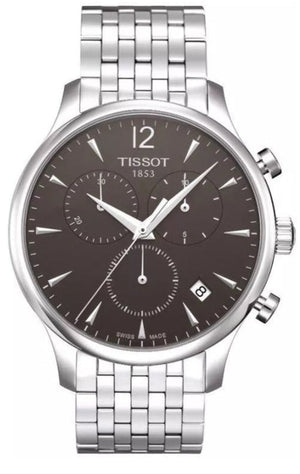 Buy Shop Tissot T Classic Tradition Chronograph Black Dial Silver Steel Strap Watch For Men - T063.617.11.057.00 USA Online