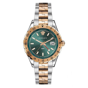 Buy Shop Versace Hellenyium GMT Green Dial Two Tone Steel Strap Watch for Men - V11050015 USA Online