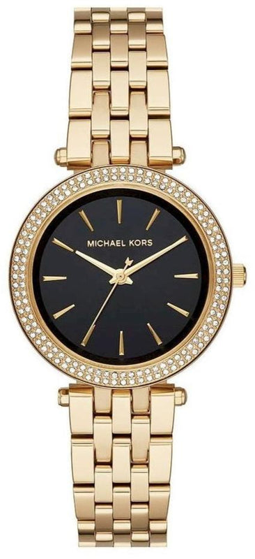 Buy Shop Michael Kors Mini Darci Quartz Black Dial Gold Steel Strap Watch For Women - MK3738 USA Online