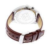 Tommy Hilfiger Deacon White Dial Brown Leather Strap Watch for Men - 1791550