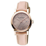 Burberry The City Diamonds Beige Dial Beige Leather Strap Watch for Women - BU9131