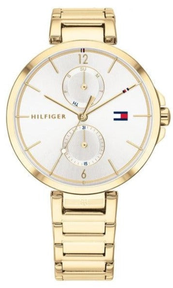 Buy Shop Tommy Hilfiger Angela White Dial Gold Steel Strap Watch for Women - 1782128 USA Online