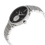 Buy Shop Michael Kors Portia Black Dial Silver Steel Strap Watch for Women - MK3638 USA Online