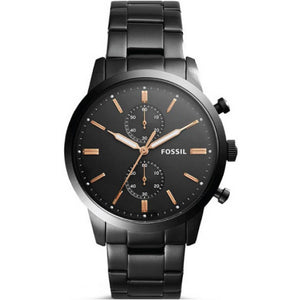 Buy Shop Fossil Townsman Chronograph Black Dial Black Steel Strap Watch for Men - FS5379 USA Online
