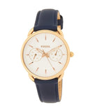 Buy Shop Fossil Tailor White Dial Blue Leather Strap Watch for Women - ES4260 USA Online