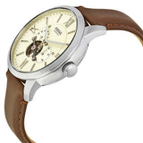 Buy Shop Fossil Townsman Automatic White Dial Brown Leather Strap Watch for Men - ME3064 USA Online