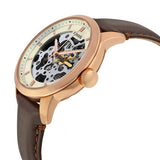 Buy Shop Fossil Townsman Automatic Skeleton White Dial Brown Leather Strap Watch for Men - ME3078 USA Online