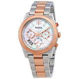 Buy Shop Fossil Perfect Boyfriend Mother of Pearl Dial Two Tone Steel Strap Watch for Women - ES4135 USA Online