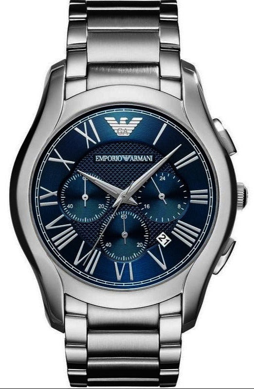 Buy Shop Emporio Armani Chronograph Quartz Blue Dial Silver Steel Strap Watch For Men - AR11082 USA Online