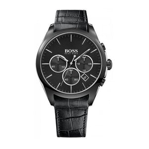 Buy Shop Hugo Boss Onyx Black Dial Black Leather Strap Watch for Men - 1513367 USA Online