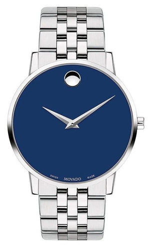 Buy Shop Movado Museum Classic Blue Dial Silver Steel Strap Watch for Men - 0607212 USA Online