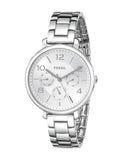 Buy Shop Fossil Jacqueline Silver Dial Silver Steel Strap Watch for Women - ES3664 USA Online