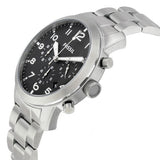 Buy Shop Fossil Pilot Chronograph Black Dial Silver Steel Strap Watch for Men - FS5141 USA Online