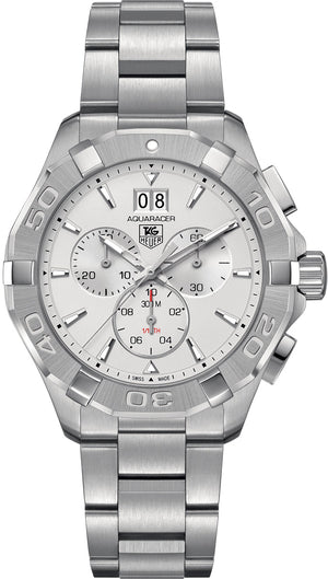 Buy Shop Tag Heuer Aquaracer White Dial Silver Steel Strap Watch for Men - CAY1111.BA0927 USA Online