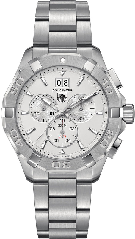 Buy Shop Tag Heuer Aquaracer White Dial Silver Steel Strap Watch for Men - CAY1111.BA0927 USA Online