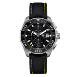 Tag Heuer Aquaracer Automatic Chronograph Black Dial Black Nylon Strap Watch for Men - CAY211A.FC6361