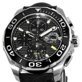 Tag Heuer Aquaracer Automatic Chronograph Black Dial Black Nylon Strap Watch for Men - CAY211A.FC6361