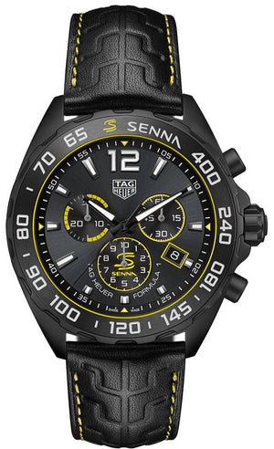 Buy Shop Tag Heuer Formula 1 Chronograph Senna Black Dial Black Leather Strap Watch for Men - CAZ101AJ.FC6487 USA Online