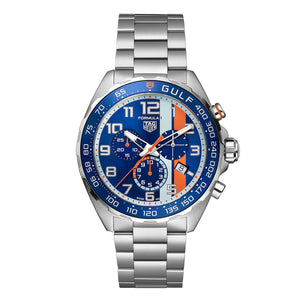 Buy Shop Tag Heuer Formula 1 Gulf Edition Chronograph Blue Dial Silver Steel Strap Watch for Men - CAZ101AT.BA0842 USA Online