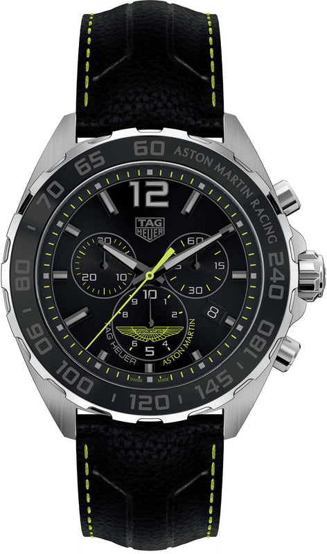 Buy Shop Tag Heuer Formula 1 Aston Martin Black Dial Black Leather Strap Watch for Men - CAZ101P.FC8245 USA Online