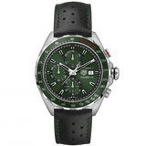 Buy Shop Tag Heuer Formula 1 Calibre 16 Automatic Chronograph Green Dial Black Leather Strap Watch for Men - CAZ2016.FC6473 USA Online