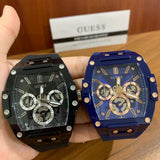 Buy Shop Guess Phoenix Multifunction Black Dial Black Rubber Strap Watch for Men - GW0203G3 USA Online