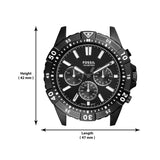 Buy Shop Fossil Garrett Chronograph Black Dial Black Steel Strap Watch for Men - FS5773 USA Online