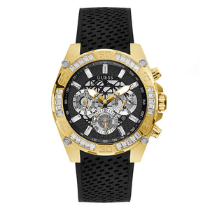 Buy Shop Guess Trophy Multifunction Black Dial Black Rubber Strap Watch for Men - GW0333G2 USA Online