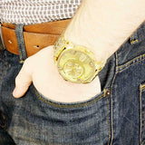 Buy Shop Diesel Big Daddy Analog Gold Dial Gold Stainless Steel Watch For Men - DZ7287 USA Online