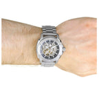 Buy Shop Fossil Modern Machine Automatic Silver Dial Silver Steel Strap Watch for Men - ME3081 USA Online
