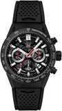 Buy Shop Tag Heuer Carrera Chronograph Steel & Ceramic Black Dial Black Rubber Strap Watch for Men - CBG2090.FT6145 USA Online