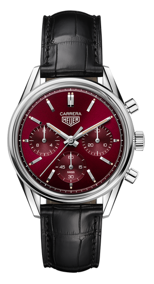 Buy Shop Tag Heuer Carrera Automatic Chronograph Red Dial Black Leather Strap Watch for Men - CBK221G.FC6479 USA Online