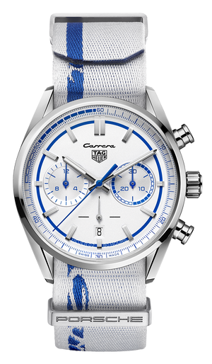 Buy Shop Tag Heuer Carrera Porsche RS 2.7 Automatic Chronograph White Dial White Nylon Strap Watch for Men - CBN2016.EB0275 USA Online