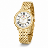 Buy Shop Michele Serein Silver Dial Gold Steel Strap Watch for Women - MWW21B000017 USA Online