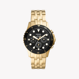 Buy Shop Fossil FB-01 Chronograph Black Dial Gold Steel Strap Watch for Men - FS5836 USA Online