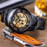 Buy Shop Fossil Townsman Automatic Skeleton Black Dial Black Steel Strap Watch for Men - ME3197 USA Online
