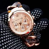 Buy Shop Michael Kors Runway Rose Gold Dial Two Tone Steel Strap Watch for Women - MK4269 USA Online