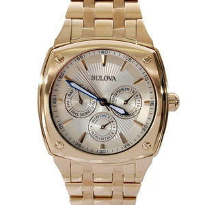 Buy Shop Bulova Multifunction White Dial Gold Steel Strap Watch for Men - 97C105 USA Online