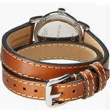 Buy Shop Burberry Utilitarian White Dial Brown Leather Strap Watch for Women - BU7848 USA Online
