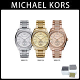 Buy Shop Michael Kors Byrn Quartz Gold Dial Gold Steel Strap Watch For Women - MK6134 USA Online